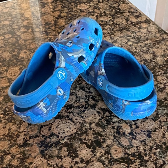 CROCS Other - Boys blue shark Crocs clogs Sz 1